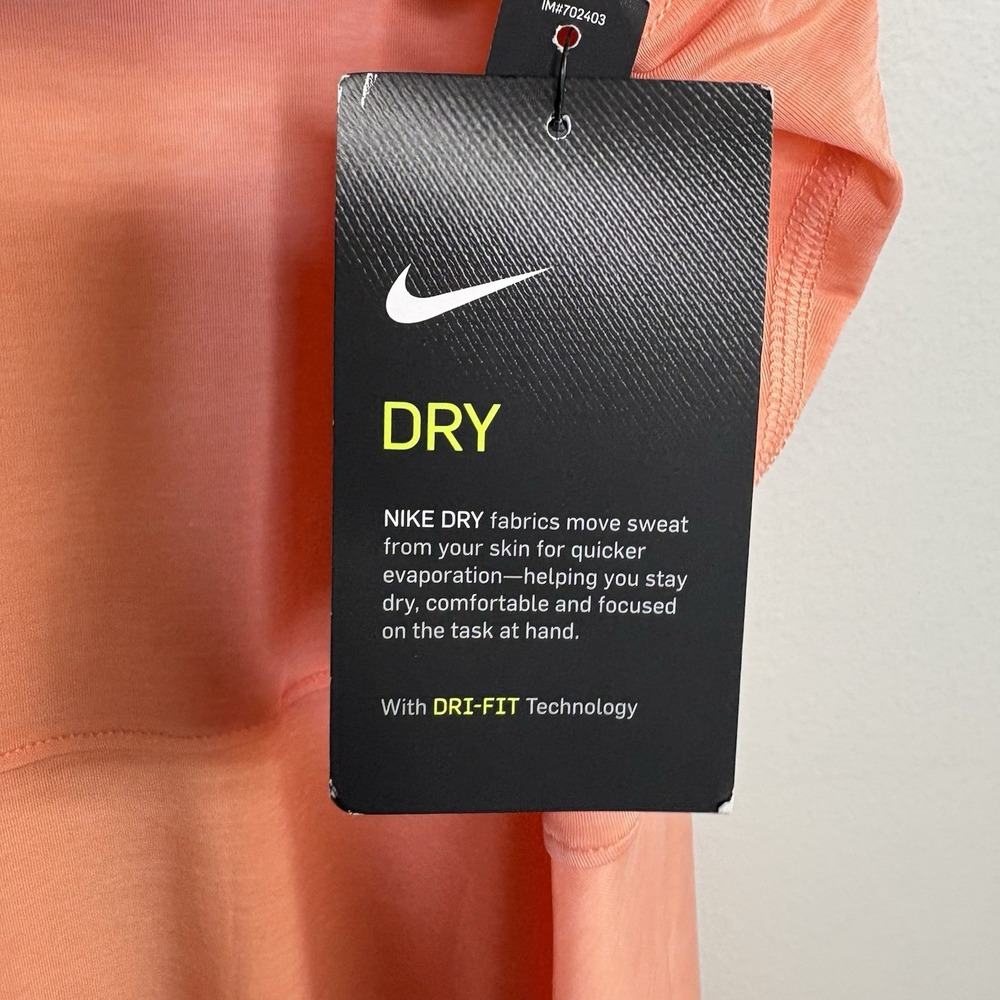 Nike Womens Tennis Dress Medium Salmon Pink Sleeveless Advantage Slim Semi Sheer - Picture 5 of 13